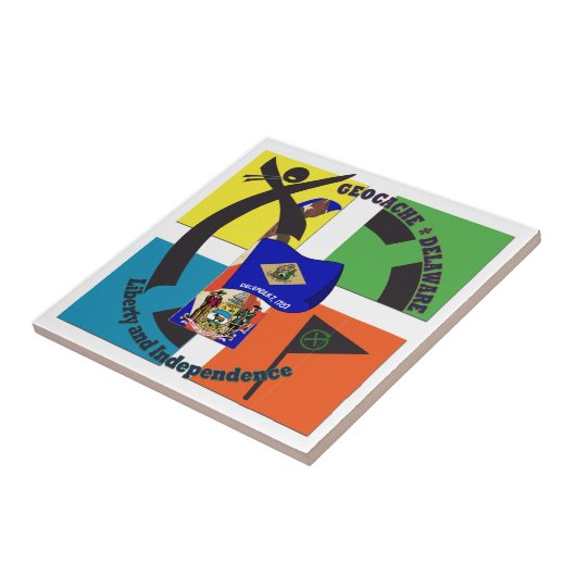 州のモットーデラウェア州GEOCACHER タイル (側面)