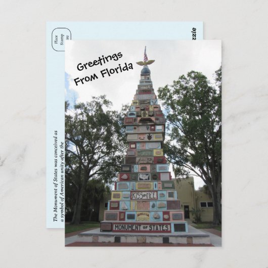 州のモニュメント – Kissimmee Florida ポストカード (正面/裏面)
