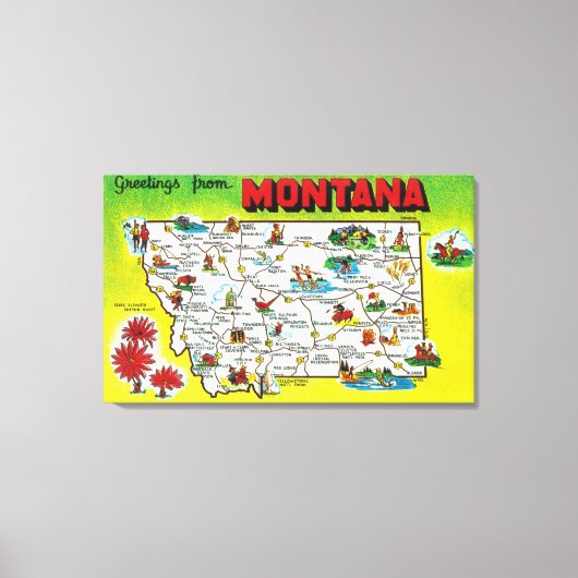 州のロードマップ キャンバスプリント (正面)