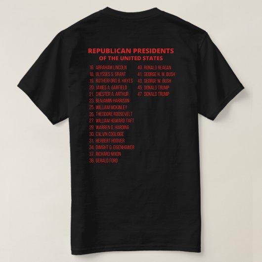 州の共和党の統一された大統領 Tシャツ (デザイン裏面)