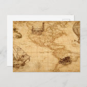 州の古い地図統一された ポストカード (正面/裏面)