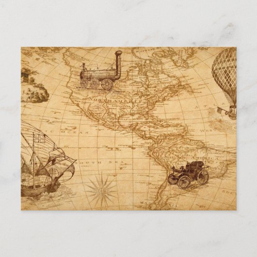 州の古い地図統一された ポストカード (正面)