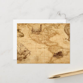 州の古い地図統一された ポストカード