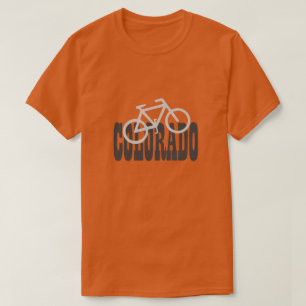 州の名前の自転車のコロラド州のバイクの輪郭 Tシャツ