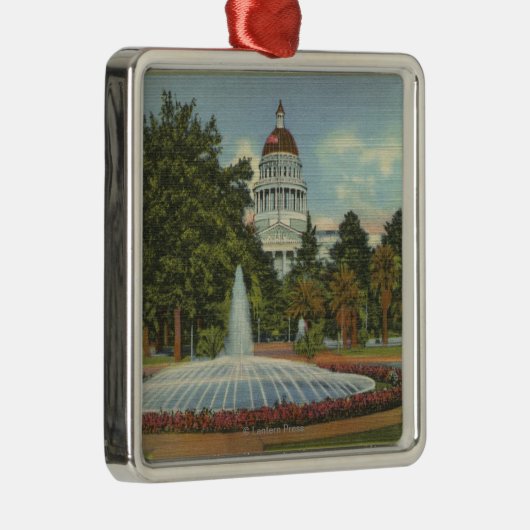 州の国会議事堂の西部の眺め メタルオーナメント (右)