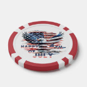 州の国旗と統一された鷲。7月4日。インド ポーカーチップ (シングル)