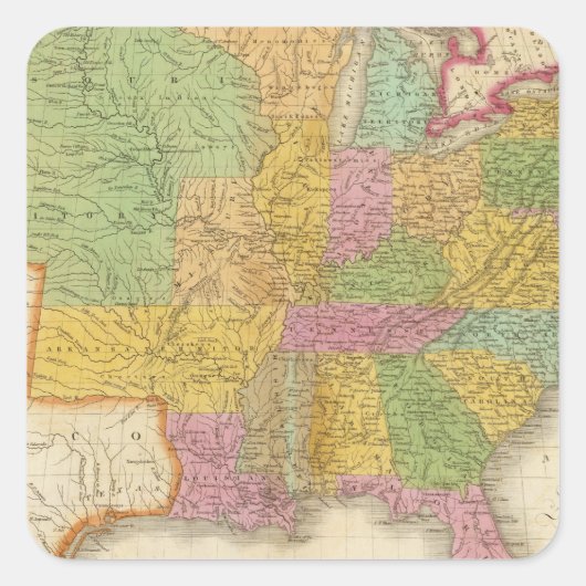 州の地図統一された スクエアシール (正面)