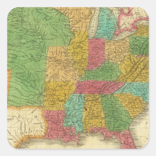 州の地図統一された スクエアシール (正面)