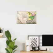 州の地図統一された ポスター (ホームオフィス)