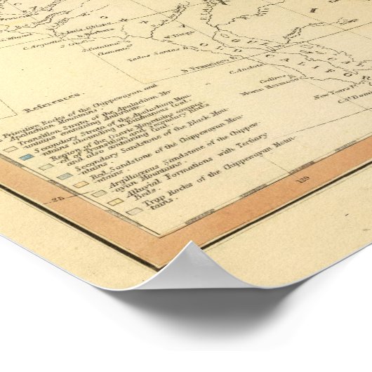 州の地質図統一された図 ポスター (角)