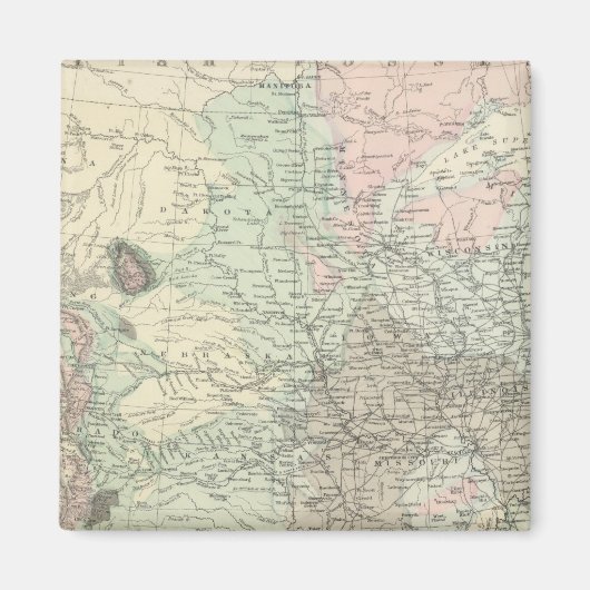 州の地質図統一された図 マグネット (正面)