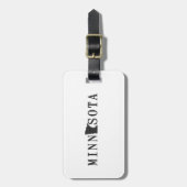州の定形手紙とのミネソタの名前 ラゲッジタグ (正面縦)