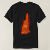 州の州記号とmを持つニューハンプシャーの地図 tシャツ (デザイン正面)