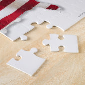 州の形をしたアメリカの統一された国旗 ジグソーパズル (側面)