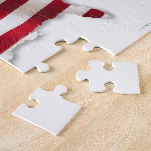 州の形をしたアメリカの統一された国旗 ジグソーパズル (側面)