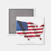 州の形をしたアメリカの統一された国旗 マグネット (正面/裏面)