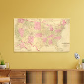 州の手の色のリトグラフのマップ統一された キャンバスプリント (インサイチュ (リビング))