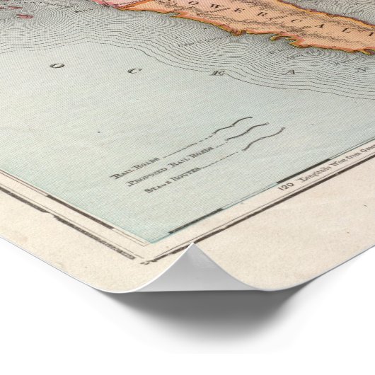 州の新しい鉄道の地図統一された ポスター (角)