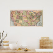 州の新しい鉄道の地図統一された ポスター (キッチン)