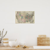 州の新しい鉄道の地図統一された ポスター (キッチン)