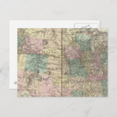 州の新しい鉄道の地図統一された ポストカード (正面/裏面)