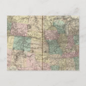 州の新しい鉄道の地図統一された ポストカード (正面)