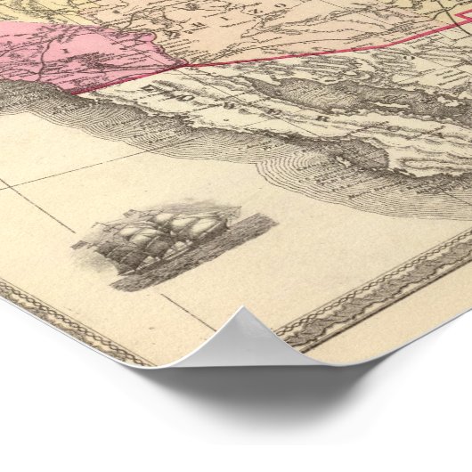 州の新しい鉄道道路のマップ統一された ポスター (角)