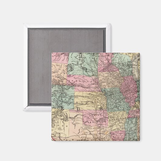 州の新しい鉄道道路のマップ統一された マグネット (正面/裏面)