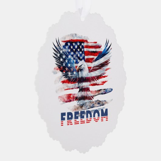 州の旗と統一されたワシ。 オーナメントカード (右)