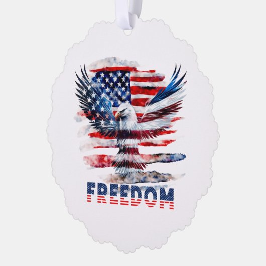 州の旗と統一されたワシ。 オーナメントカード (左)