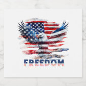 州の旗と統一されたワシ。 スパークリングワインラベル (シングルラベル)