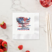 州の旗と統一されたワシ。 縁ありカクテルナプキン (インサイチュ)