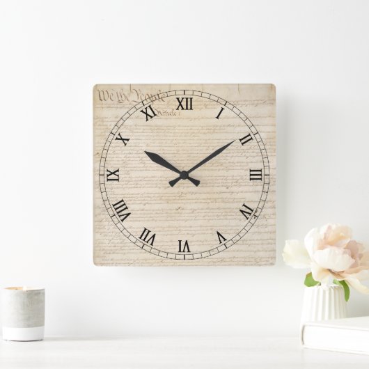 州の構統一された成、我々国民 スクエア壁時計 (ホーム)