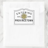 州の町に入るマサチューセッツの町の看板 長方形シール (バッグ)