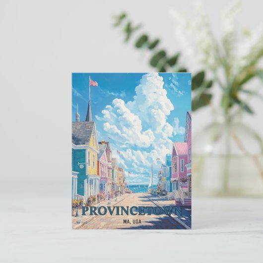 州の町マサチューセッツ州USA旅行 ポストカード (スタンド正面)