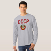 州の紋章が付いているCCCPソビエト社会主義共和国連邦ソビエト連邦 Tシャツ (正面フル)