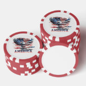 州の統一された国旗。アメリカ ポーカーチップ (積み重ね)