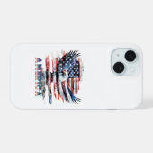 州の統一された国旗。アメリカ iPhone 15ケース (裏面横)