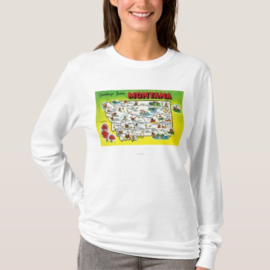 州の道路地図、挨拶からの Tシャツ (正面)