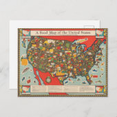 州の食品の地統一された図 ポストカード (正面/裏面)