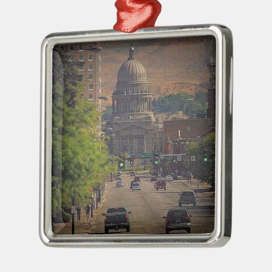 州の首都アイダホ州ボイシ メタルオーナメント (左)