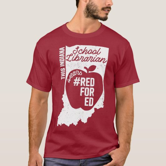 州のEd Indiana School Librarianのために赤 Tシャツ (正面)