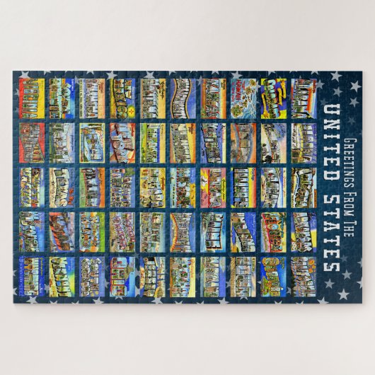 州はがき統一されたからの挨拶 ジグソーパズル (横)