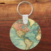 州を使用した世界地図 キーホルダー (正面)