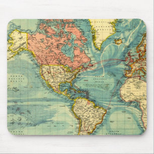 州を使用した世界地図 マウスパッド