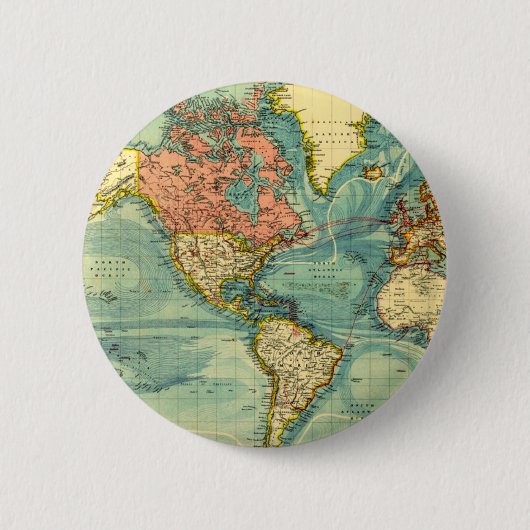 州を使用した世界地図 缶バッジ (正面)