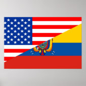 州アメリ統一されたカエクアドル半旗アメリカ ポスター (正面)