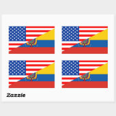 州アメリ統一されたカエクアドル半旗アメリカ 長方形シール (シート)