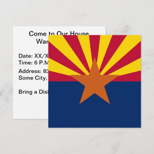 州アリゾナ州旗 招待状 (正面/裏面)