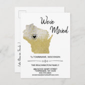 *~*州ウィスコンシン新しいホームアドレスの移動 – 案内ポストカード (正面/裏面)